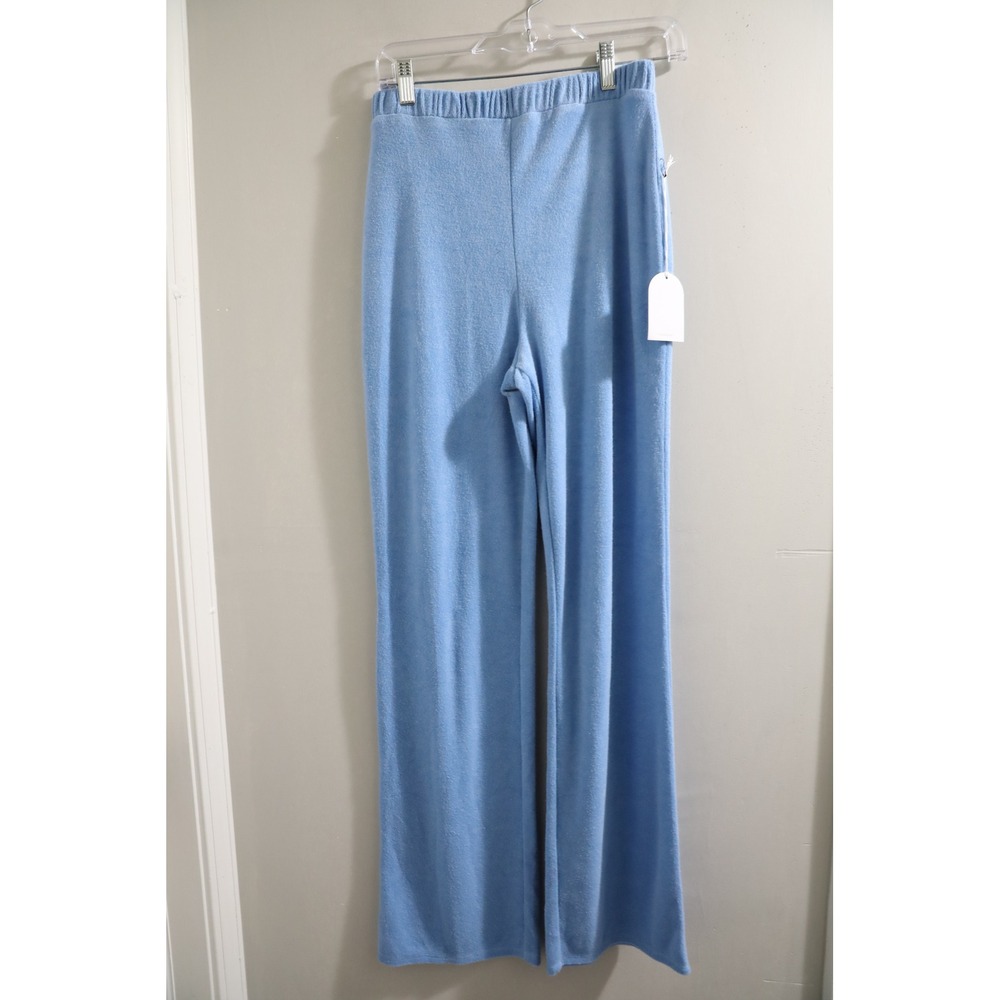 SONG OF STYLE Light Blue Terry Cloth Wide Leg‎ Lounge Pants Size Small